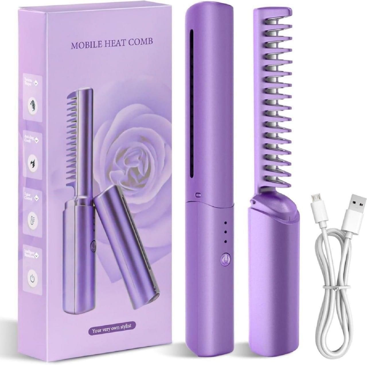 Click Haven™ Rechargeable Portable Hair Straightener Comb