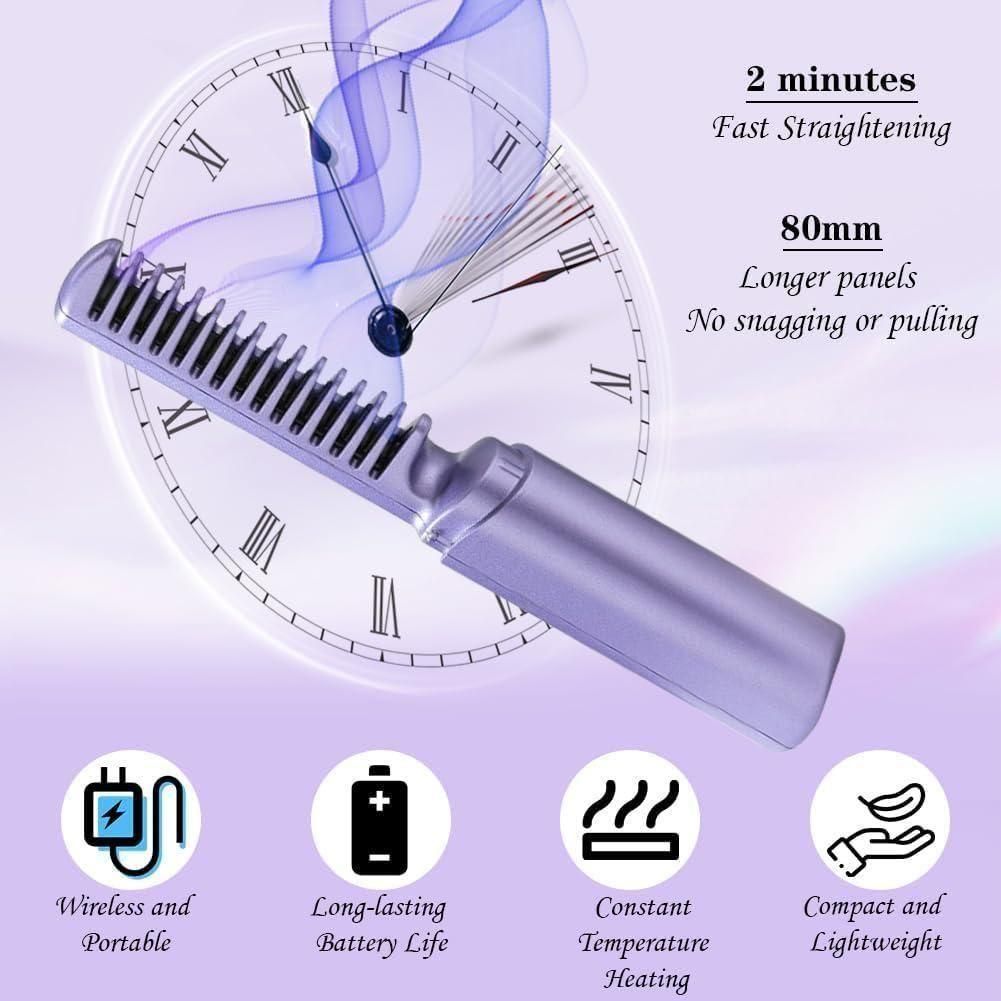 Click Haven™ Rechargeable Portable Hair Straightener Comb